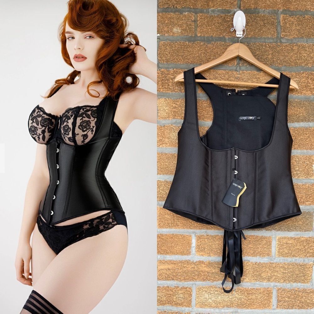 Corset Story | Black High Back Underbust Corset With Straps Size 22uk /18us — image 2 of 8
